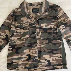 Women's Sanctuary Cam Jean Jacket (Size S) Black Tan Green